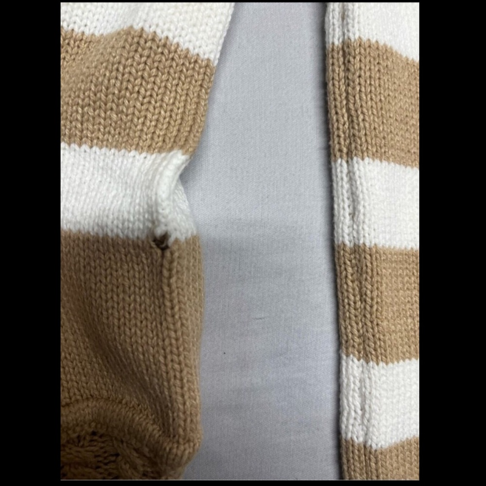 Sam Edelman Joy Novelty Crochet Cable Knit Yoke Striped Pullover Sweater 1062 - Picture 5 of 7